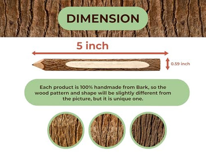 BSIRI Pencil Wood Favors of Graphite Wooden Tree Rustic Twig Pencils Birch of 12 Camping Lumberjack Decorations Party Supplies Novelty Gifts Bark Pencils Gifts (5 Inch Personalized) - style: 5 Inch Personalized