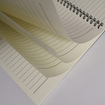 YUREE Spiral Notebook/Spiral Journal Lined, B5 Hard Kraft Cover Wire Bound Notebook Ruled, 70 Sheets (140 Pages), 10.5" x 7.3", 3 Notebooks Per Pack, Dark Brown/Blue/Brown - color: Dark Brown/Blue/Brown