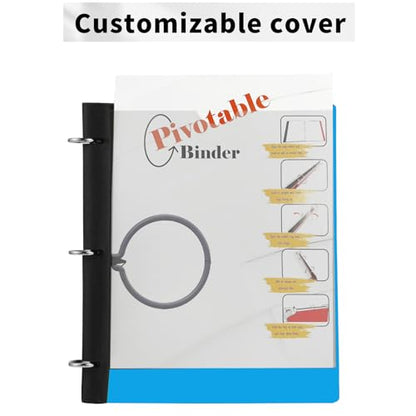 360 Degree Pivotable Binder, Upgraded 3 Ring Binder 1 inch, Flexible Binders 3 Ring, Foldable Three Ring Binders- Blue - color: Blue, style: 1 PCS Customizable Cover