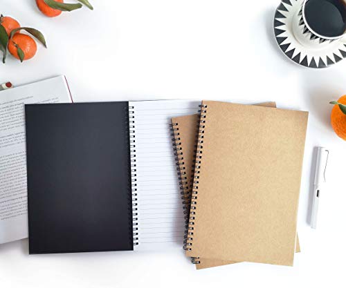 Twinkle Spiral Notebook, 3Pack Spiral Journal, Thick Pure White Paper 120 Pages Wirebound Notebooks, Sketch Pads& Planner（Black - color: Black