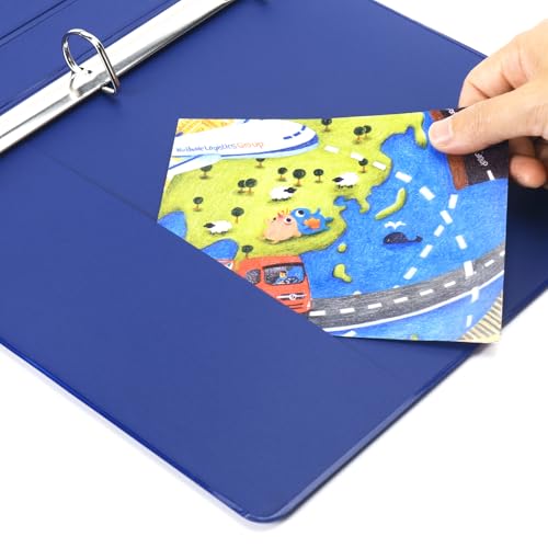 COMIX Sturdy 1 Inch Binders 3 Ring with Clear View Cover, 1" Slant-D Ring View Binder Holds 225 Sheets of US Letter Size Paper, 6 Pack (Blue) - color: Blue, size: 1 inch