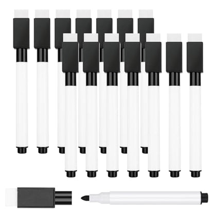 15 Pcs Black Magnetic Dry Erase Markers with Eraser Cap, White Board Mini Dry eraser Markers Bulk, Fine Point Tip White Board Marker for Teachers Office School Supplies - size: 1 Count (Pack of 15)