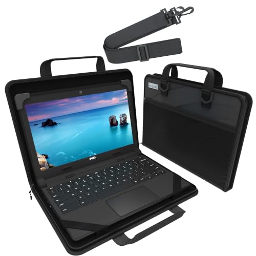 UZBL 11-11.6 Inch Zip Lite Always-on Chromebook Protective Hard Case with Accessory Pouch & Shoulder Strap - size: 1 Pack