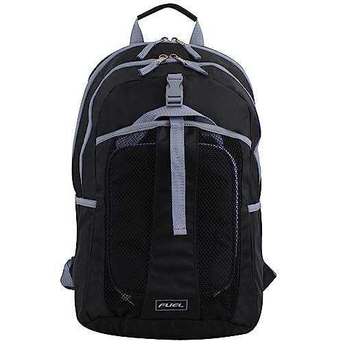 FUEL Lunch Backpack Set Teens Student Water Resistant Bookbag Bag Soft Reusable Insulated Cooler Lunch Box Thermal Travel Office Lunch Bag, Black - color: Black W/ Grey