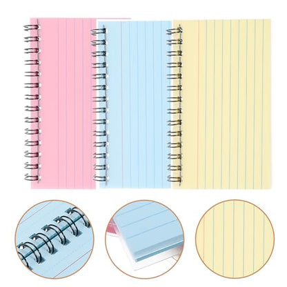Operitacx 3 Pack Small Spiral Notebooks 4.92X2.95 Inch Portable Index Cards Notepads for Study Office Note Taking with Smooth Writing Paper