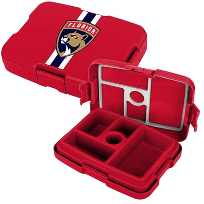 FOCO NHL Unisex-Adult Officially Licensed Team Color Stripe Primary Logo Hockey Leak Proof 5 Compartment Bento Lunch Box - Florida Panthers - color: Florida Panthers