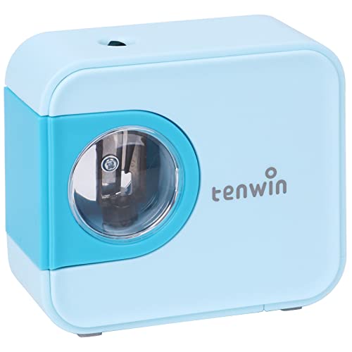 tenwin Portable Electric Pencil Sharpener, Pencil Sharpeners Battery Operated, Tungsten Steel Blade to Fast Sharpen, Kids Pocket Sharpener, Fit to 6-8mm No.2/Colored Pencils, School/Office/Home (Blue) - color: Blue