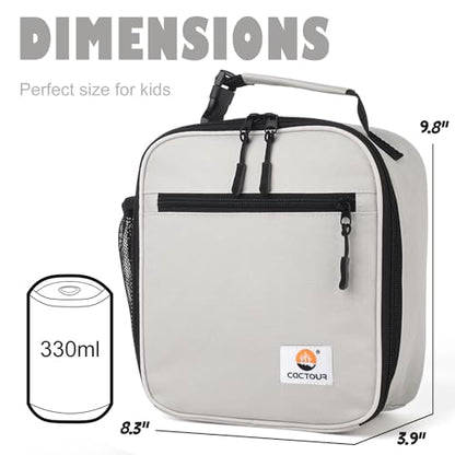 CaCTOUR Lunch Box Kids,Premium Insulated Lunch Bag for Girls Boys,Soft Bag Mini Cooler Back to School Thermal Reusable Lunch Bag for Work School Picnic (Gray) - color: B-Gray