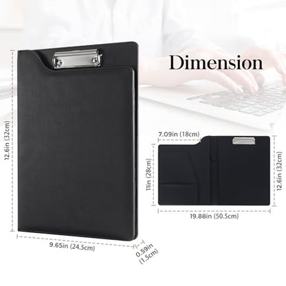 ProCase Pencil Bag Pen Case Bundle with A4 Leather Padfolio Clipboard