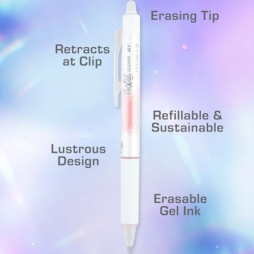 PILOT FriXion Aura Retractable Erasable Gel Pens, Fine Point 0.7 mm, Salmon Ink, Dozen - color: Salmon