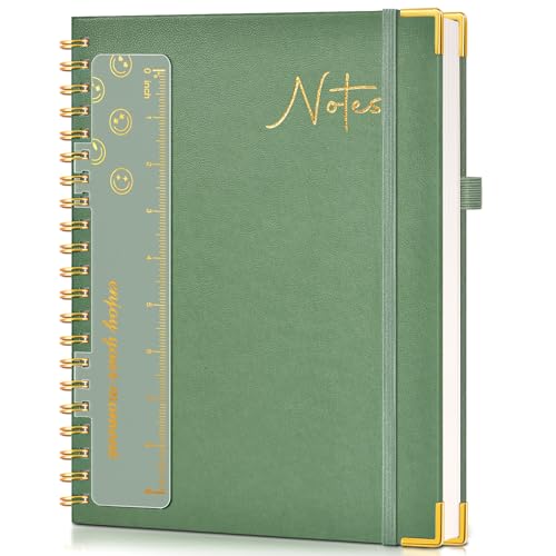 Blank Spiral Notebook Journal 8.5” x 11”, A4 Large Hardcover Sketch Book for Women Men, 100 GSM Blank Paper Drawing Notebook, Spiral Bound Sketchbook for Sketching School Work Note Taking, Green - color: Green, size: Plain