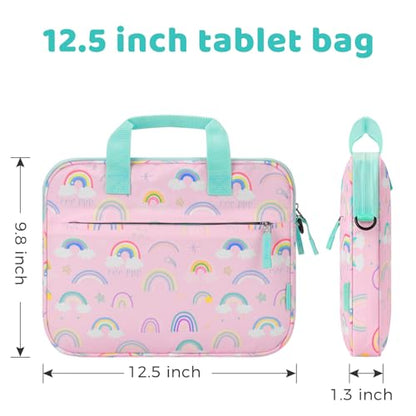 Choco Mocha Kids Tablet Sleeve Bag for Boys & Girls, (10-12.5Inch) - color: Rainbow-pink 12.5inch, size: 12.5inch(12.5 x 9.8 x 1.3)
