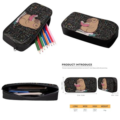 Cartoon Capybara School Backpack Set of 3 with Lunch Box Pencil Case Kids Backpack for Girls 8-10 with Compartments Suitable for Elementary Middle School High School - color: Cartoon Capybara