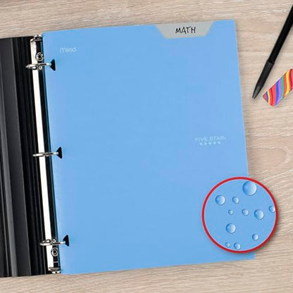 Five Star 2-Pocket Folder, Plastic Folder with Stay-Put Tabs, Fits 3-Ring Binder, Holds 8-1/2" x 11" Paper, Pacific Blue (333420C-ECM) - color: Pacific Blue