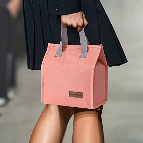 2Pcs Pink Lunch Bag Insulated, Lunch Box Bag, Reusable Lunch Tote Bag | small lunch tote,tasty food lunch bag,small cooler bag,Lunch Box Container Bag Insulated for Women, Men, Work, Office, Travel - color: Pink