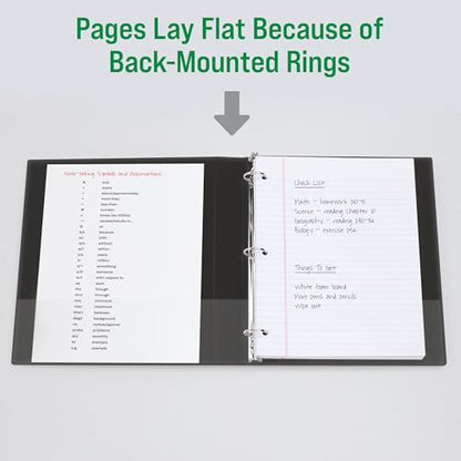Office Essentials Economy View 3 Ring Binders, 2" Round Rings, 2.8" Spine, 375-Sheet Capacity, White Binders (12-Pack of 03428) - size: 2"