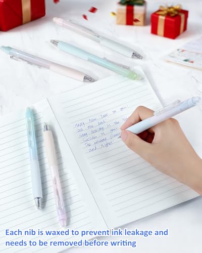 Solati Erasable Pens, 6 Pack Fine Point 0.5mm Blue Erasable Gel Pens with 360°Rotating Erasers, Make Mistakes Disappear, Comfort Grip for Drawing, Writing, Planning, and Crossword Puzzles (Blue Ink) - color: Blue Ink
