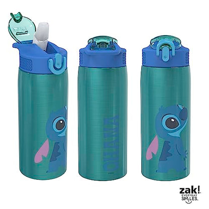 Zak Designs Disney Lilo and Stitch Water Bottle for Travel and At Home, 19 oz Vacuum Insulated Stainless Steel with Locking Spout Cover, Built-In Carrying Loop, Leak-Proof Design (Stitch) - color: Lilo And Stitch