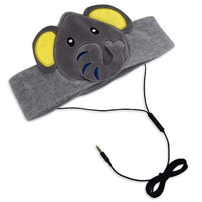 Contixo H1 Kids Headphones, 85dB Volume Limiting with Adjustable Speakers Soft Children Fleece Headband Toddler Headphones - style: Elephant