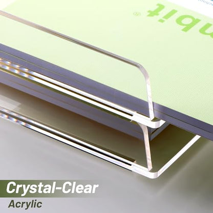 SANRUI 2-Tier Acrylic Paper Tray Organizer, Clear Stackable File Organizer for Desk, Paper Sorter Desk Organizer for Home Office Supplies - style: Enlarged File Trays 2 Tier