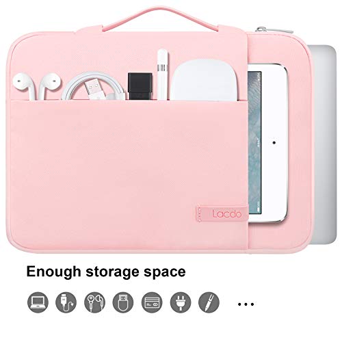 Lacdo 360° Protective Chromebook Case 11 Inch Laptop Sleeve for 11 Inch Acer HP Lenovo Dell Samsung ASUS Chromebook Spin 311, 13 Inch Microsoft Surface Pro 11th Copilot+PC/10/9/8/X Computer Bag, Pink - color: Pink, size: 11-11.6 Inches