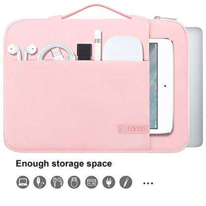 Lacdo 360° Protective Chromebook Case 11 Inch Laptop Sleeve for 11 Inch Acer HP Lenovo Dell Samsung ASUS Chromebook Spin 311, 13 Inch Microsoft Surface Pro 11th Copilot+PC/10/9/8/X Computer Bag, Pink - color: Pink, size: 11-11.6 Inches
