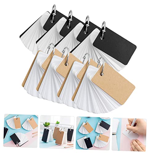 DOITOOL 8pcs Flash Cards Blank Memory Cards Binder Ring for Study Travel Office - size: 7X4CM