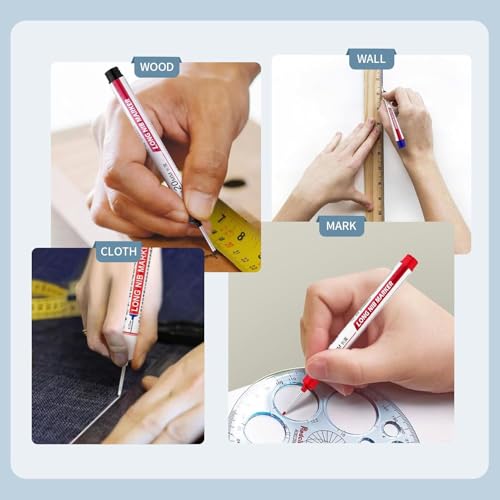 24 PCS Long Head Deep Hole Marker Pens,20mm Long Nib Marker,Longs Nose Markers,Waterproof Construction Markers Marking Tool,Permanent Markers Carpenter Ink marker Pens,Metal marking Pens,Black - color: 24PCS-20MM Black