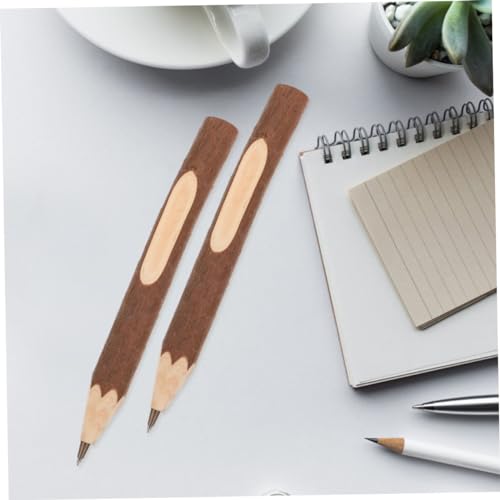 Tofficu 20pcs Wood Pencils Woodland Shower Decorations Pencils Long Writing Tree Bark Boys and Girls Writing Pack - color: Brownx2pcs