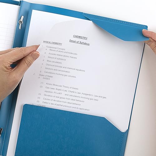 Five Star 2-Pocket Folder, Plastic Folder with Stay-Put Tabs and Prong Fasteners, Holds 8-1/2" x 11" Paper, Tidewater Blue (72107) - color: Tidewater Blue, size: 1 Count (Pack of 1)