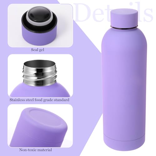 Bokon 10 Pcs Stainless Steel Water Bottle Bulk Teacher Employee Appreciation Gifts School Double Layer Vacuum 17 oz Small Mouth Sport Insulated Metal Reusable Flask Leakproof Lid - color: Colorful