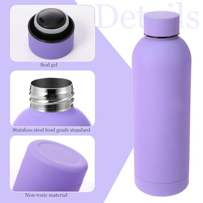 Bokon 10 Pcs Stainless Steel Water Bottle Bulk Teacher Employee Appreciation Gifts School Double Layer Vacuum 17 oz Small Mouth Sport Insulated Metal Reusable Flask Leakproof Lid - color: Colorful