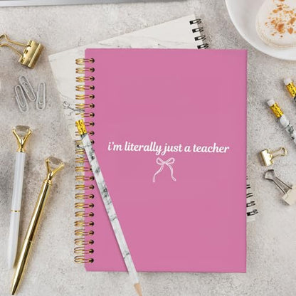 Coquette Pink Teacher Notebook, Teacher Appreciation Gifts Journal For Women, Cute Motivational Floral Teach Love Inspire Notebooks, 5.5x8.3 Inch - color: Pink