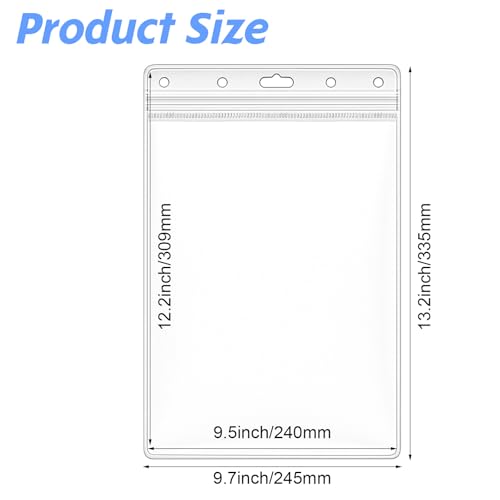 10 Pack 8.5x11 Inch Clear Plastic Zip Hard Sheet Protectors, Waterproof Resealable Sign Holder, Heavy Duty Document Sleeves for Wall Signs, Photos, Certificates, Job Tickets