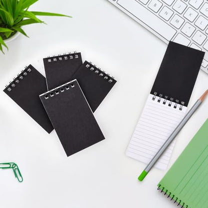 Hxezoc 10 Pack Small Pocket Notebooks, 3 x 5 Inches Mini Black Spiral Pocket Notebook with Lined Pages Memo Pads for Kids Home Office School Classroom Decoration Supplies - style: Black