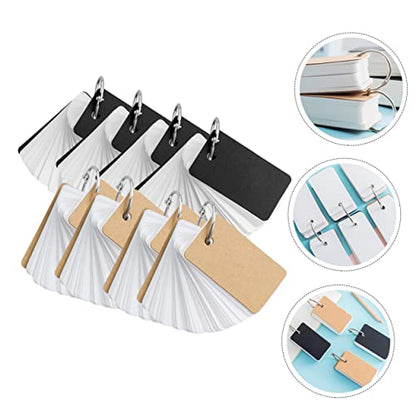 8pcs Portable Memory Cards for Travel Blank Flashcards Binder Ring Flash Cards Notecards for Daily Use - size: 7X4CM