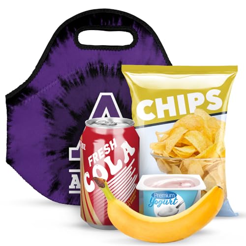 Campus Lab Albion College Tie-Dye Soft Neoprene Lunch Bag, Lightweight - color: Albion College Britons