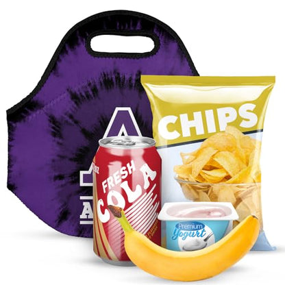 Campus Lab Albion College Tie-Dye Soft Neoprene Lunch Bag, Lightweight - color: Albion College Britons