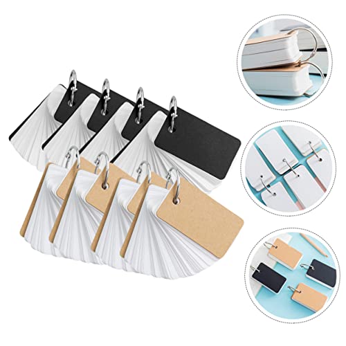 Artibetter 8Pcs Blank Flashcards Binder Rings Simple Style Memo Cards for Students Portable Note Cards for English Vocabulary Learning