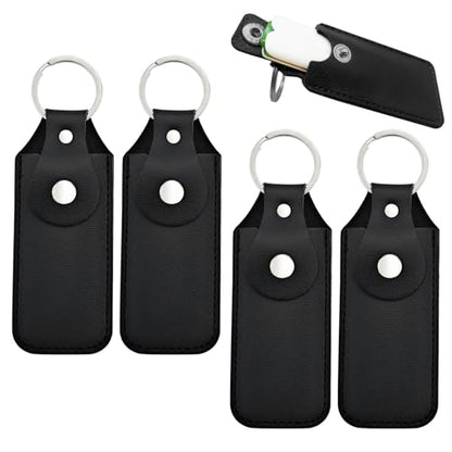 4PCS Flash Drive Case, Leather Storage Cases, Leather Cover for Flash Drive Holder Case and Easy Storage (Style 1) - color: black