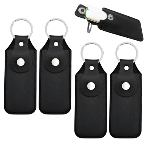 4PCS Flash Drive Case, Leather Storage Cases, Leather Cover for Flash Drive Holder Case and Easy Storage (Style 1) - color: black