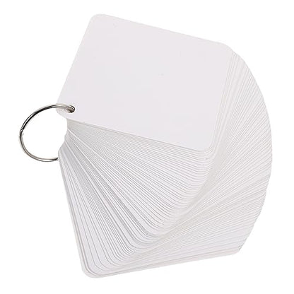 1set Blank Flash Cards Rings Single Hole Punched Notecards for Studying Note Taking Diy Projects and Games Smooth Surface for Easy Writing and - size: 7.80X7.80X0.01CM