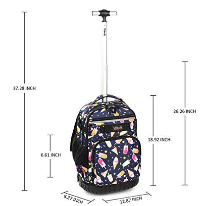 Tilami Rolling Backpack Armor Luggage School Travel Book Laptop 18 Inch Multifunction Wheeled Backpack Students - color: Summer Black