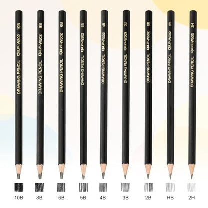 PATIKIL 12Pcs 5B Drawing Pencils for Sketching, Hexagonal Sketch Pencils for Drawing Writing Art Sketching Artists Beginners, Black - style: 5B