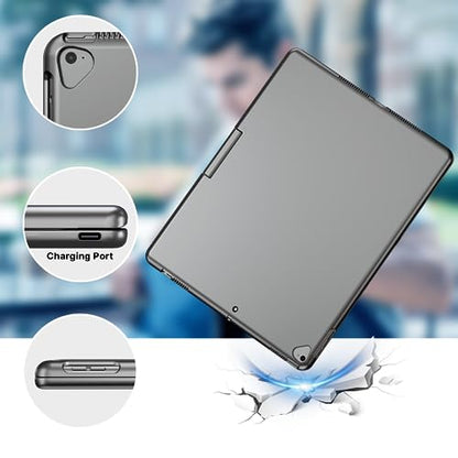 edaiser Swivel Keyboard Case iPad 10.2" (9th 8th 7th), Air 3rd Gen Gray | 360 Degree Rotatable Protective Cover with Pencil Holder | Multi-Touch Trackpad, RGB Backlit | Flexible Adjustable View Angle - color: Space Gray, size: iPad 10.2"(9th-7th)& Air 3rd