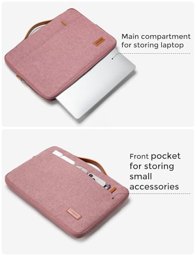 DOMISO 13.3 inch Laptop Case Sleeve Protective Cover Compatible with 14 inch MacBook Pro M4 M3 M2/MacBook Pro Max,13-13.3 inch Dell,Lenovo, HP,Waterproof Computer Cases Bag with Handle,Pink - color: Pink, size: 14" for MacBook Pro