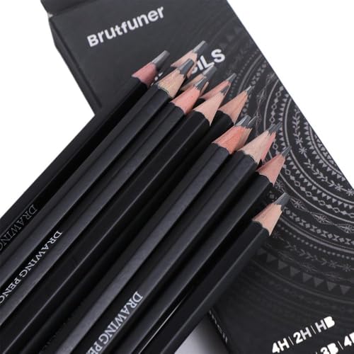 Kopida Wooden Graphite Pencil 14Pcs Professional Sketch Pencil Set HB 2H 4H B 2B 3B 4B 5B 6B 7B 8B 10B 12B 14B Graphite Art Hand-Painted Pencil School Supplies