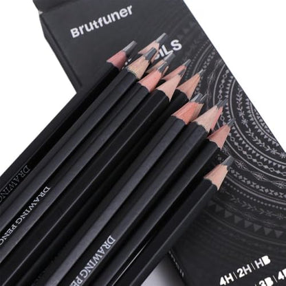 Kopida Wooden Graphite Pencil 14Pcs Professional Sketch Pencil Set HB 2H 4H B 2B 3B 4B 5B 6B 7B 8B 10B 12B 14B Graphite Art Hand-Painted Pencil School Supplies