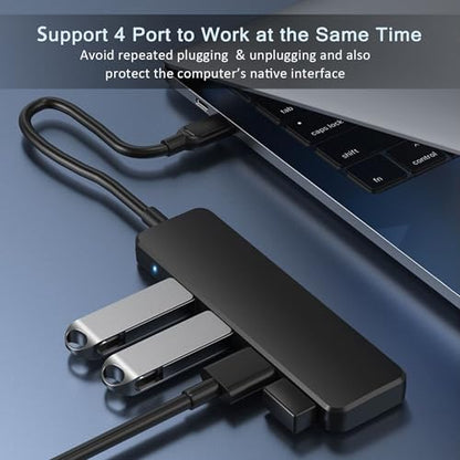 USB 3.0 Hub, VIENON USB Hub with 4 USB 3.0 Female Ports, USB Splitter USB Extender for PC, Laptop, Flash Drive, HDD, Console, Printer, Camera,Keyborad, Mouse-2ft - size: 2FT