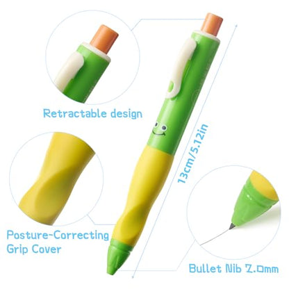 8 Pack 2.0mm HB Kids Mechanical Pencils, Break-Resistant Thick Lead | Non-slip grip & smile design. Includes 96 #2 lead refills, sharpener & eraser, great for kids handwriting & school use.